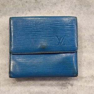 Louis Vuitton Blue Epi Elise Wallet LV Vintage
